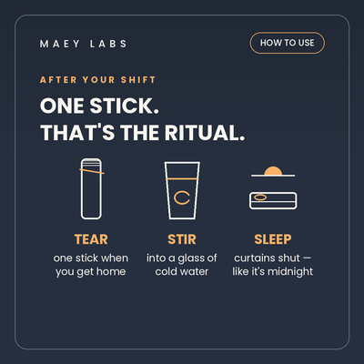 Cooldown Off-Shift — Day-Sleep Drink Mix for Night Shift Workers